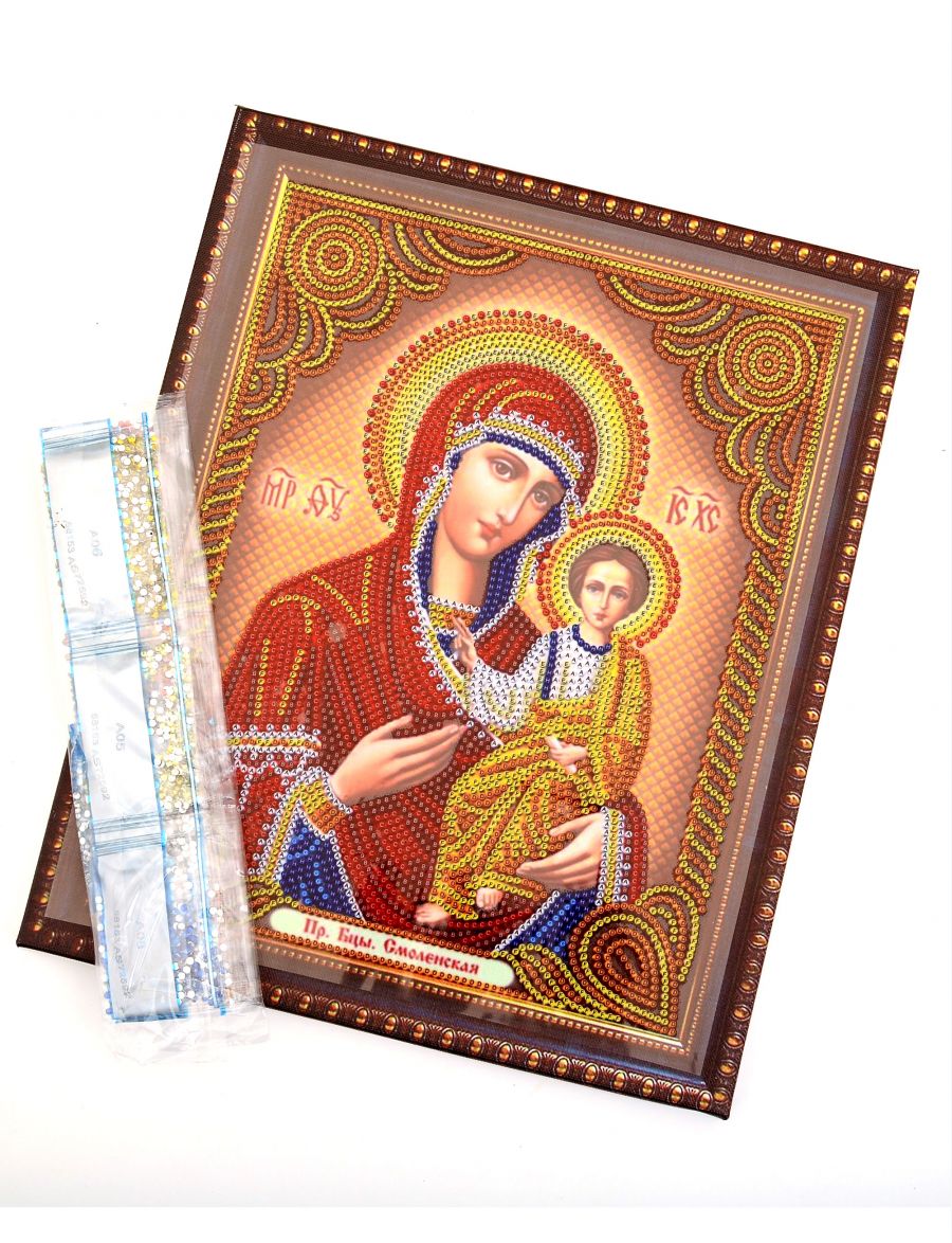 Алмазная мозаика на подрамнике «Божией матери Смоленская» икона 