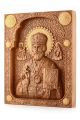 Деревянная резная икона «Николай Чудотворец» бук 57 x 45 см