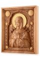 Деревянная резная икона «Богородицы Умягчение злых сердец» бук 28 x 23 см