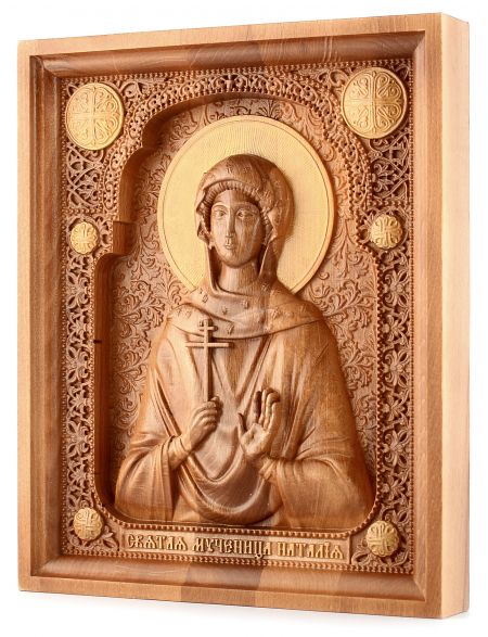 Деревянная резная икона «Святая Мученица Наталия» бук 28 x 23 см