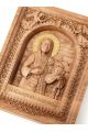 Деревянная резная икона «Святая Матрона» ясень 28 x 23 см
