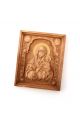 Деревянная резная икона «Божией Матери Неувядаемый цвет» бук 18 x 14 см