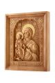 Деревянная резная икона «Божией Матери Троеручица» бук 57 x 45 см