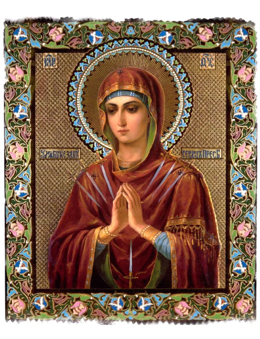 Алмазная мозаика на подрамнике «Божьей матери. Умягчение злых сердец» икона