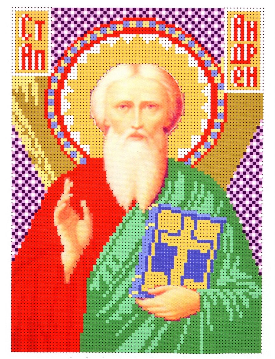 Схема для вышивания бисером «Святой Апостол Андрей Первозванный» икона