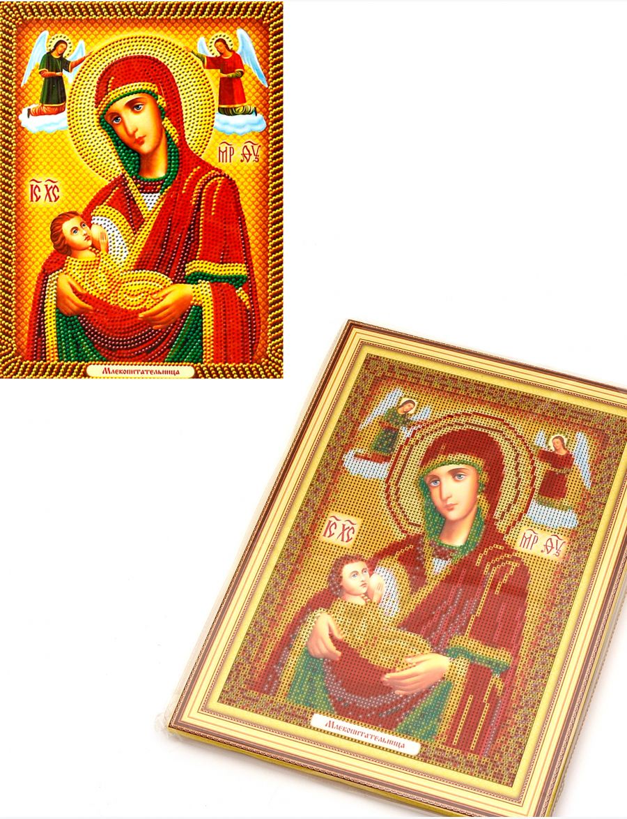 Алмазная мозаика на подрамнике «Божией Матери Млекопитательница» икона
