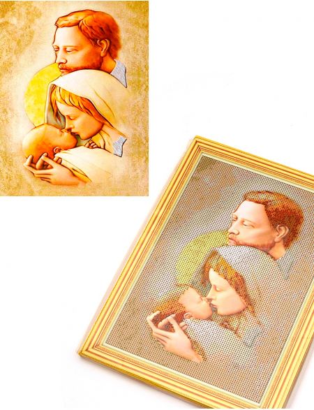 Алмазная мозаика на подрамнике «Святое семейство» икона