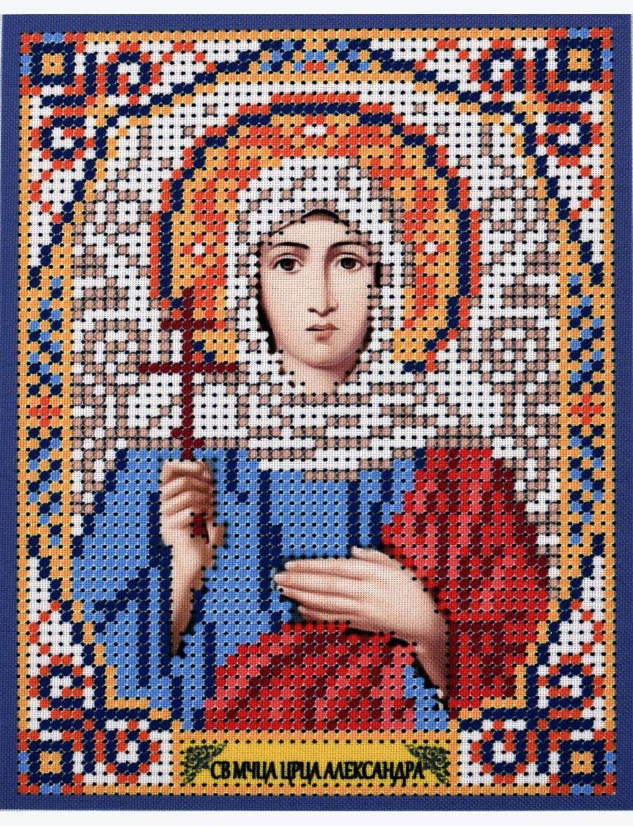 Схема для вышивания бисером «Святая Царица Александра» икона