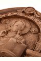 Деревянная резная икона «Господь Вседержитель» в арке бук 18 x 14 см