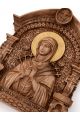 Деревянная резная икона «Божией Матери Умягчение Злых Сердец» с аркой бук 12 x 10 см