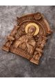 Деревянная резная икона «Божией Матери Умягчения Злых Сердец» с аркой бук 57 x 45 см