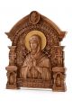 Деревянная резная икона «Божией Матери Умягчения Злых Сердец» с аркой бук 57 x 45 см