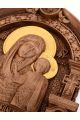 Деревянная резная икона «Казанская Божией Матери» в арке  бук 12 x 9 см