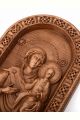 Деревянная резная икона «Божией Матери Смоленская» бук 28 x 20 см