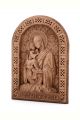 Деревянная резная икона «Почаевская Божией Матери» бук 18 x 14 см