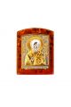 Икона «Святой Николай Чудотворец» карманная, тёмный янтарь