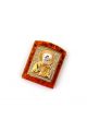 Икона «Святой Николай Чудотворец» карманная, тёмный янтарь