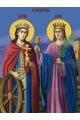 Алмазная мозаика на подрамнике «Святые Великомученицы Варвара и Екатерина» 70x50 см