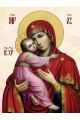 Алмазная мозаика на подрамнике «Владимирская икона Божией Матери» 70x50 см