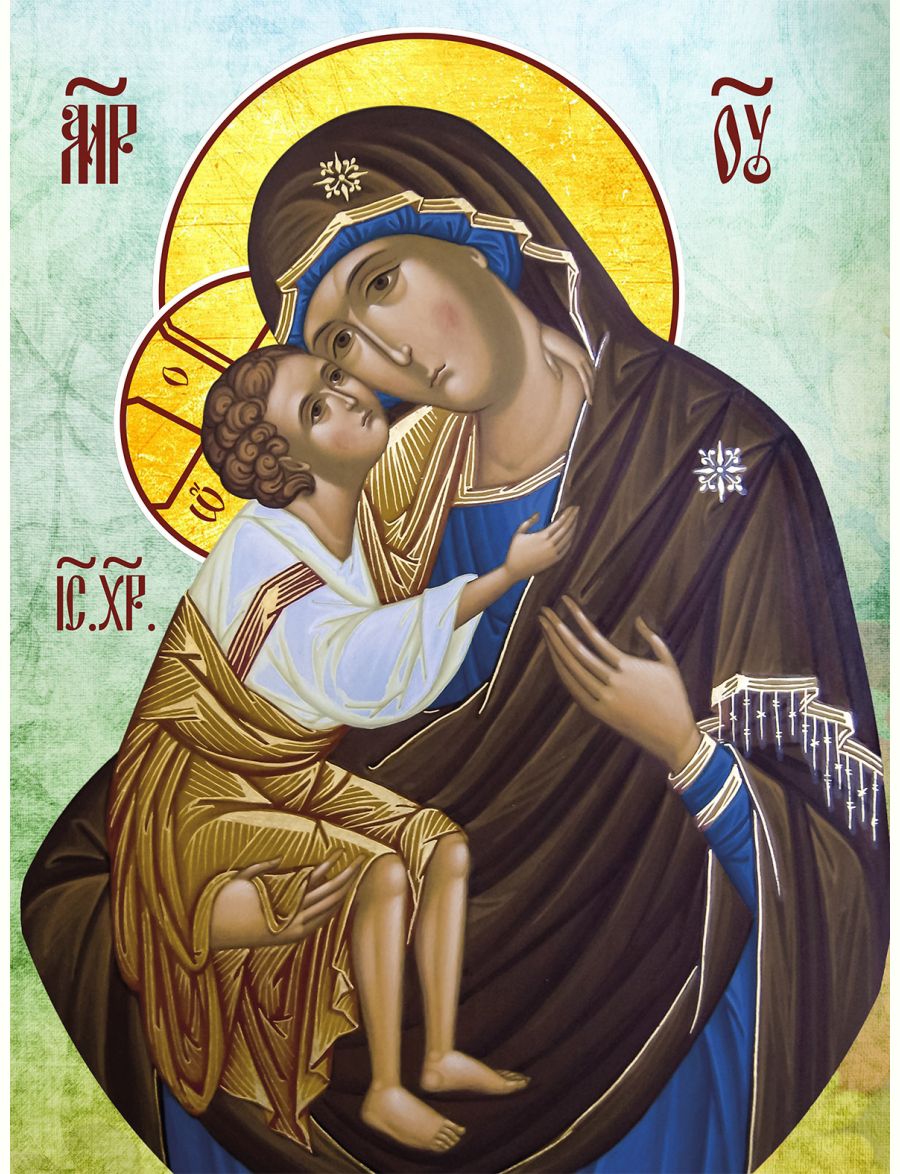 Алмазная мозаика на подрамнике «Жировицкая икона Божией Матери» 40x30 см