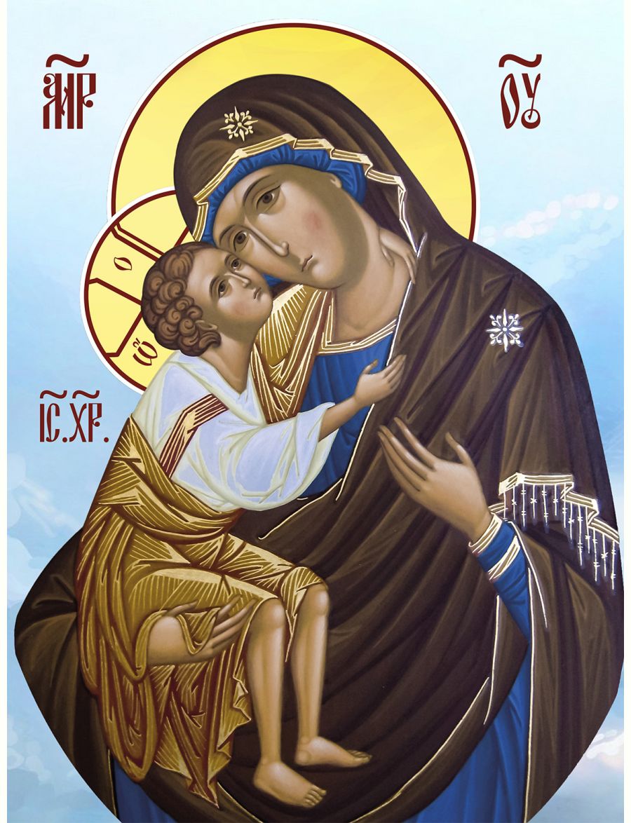 Алмазная мозаика на подрамнике «Жировицкая икона Божией Матери» 70x50 см