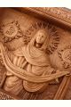 Деревянная резная икона «Покров Пресвятой Богородицы» бук 23 x 27 см