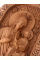 Деревянная резная икона «Пресвятая Богородица Скоропослушница» бук 28 x 19 см