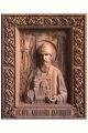 Деревянная резная икона «Святой преподобный Серафим Вырицкий» бук 23 x 18 см