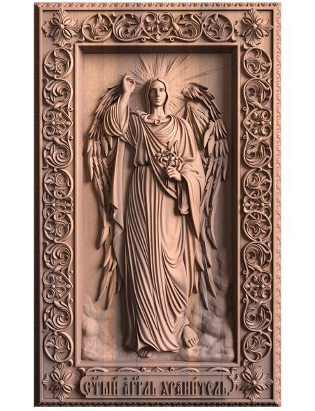 Деревянная резная икона «Святой Ангел Хранитель» бук 18 x 11 см