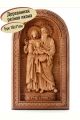 Деревянная резная икона «Святые Симеон Богоприимец и Анна Пророчица» бук 18 x 11 см