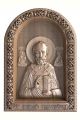 Деревянная резная икона «Святитель Николай Чудотворец» бук 18 x 15 см