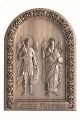 Деревянная резная икона «Святой Михаил и Святой Гавриил» бук 28 x 19 см