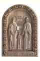 Деревянная резная икона «Рафаил и Николай» бук 57 x 40 см