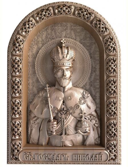 Деревянная резная икона «Святой Государь Николай» бук 18 x 15 см