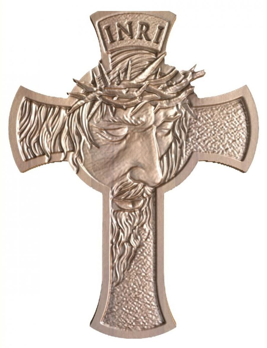 Деревянное панно «Иисус в терновом венце» бук 57 x 45 см