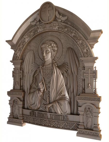 Деревянная резная икона «Святой Ангел Хранитель» бук 18 x 16 см