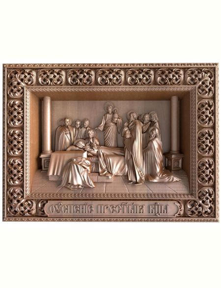 Деревянная резная икона «Успение Пресвятой Богородицы» бук 30 x 19 см