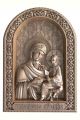 Деревянная резная икона «Божией матери Тихвинская» бук 57 x 40 см