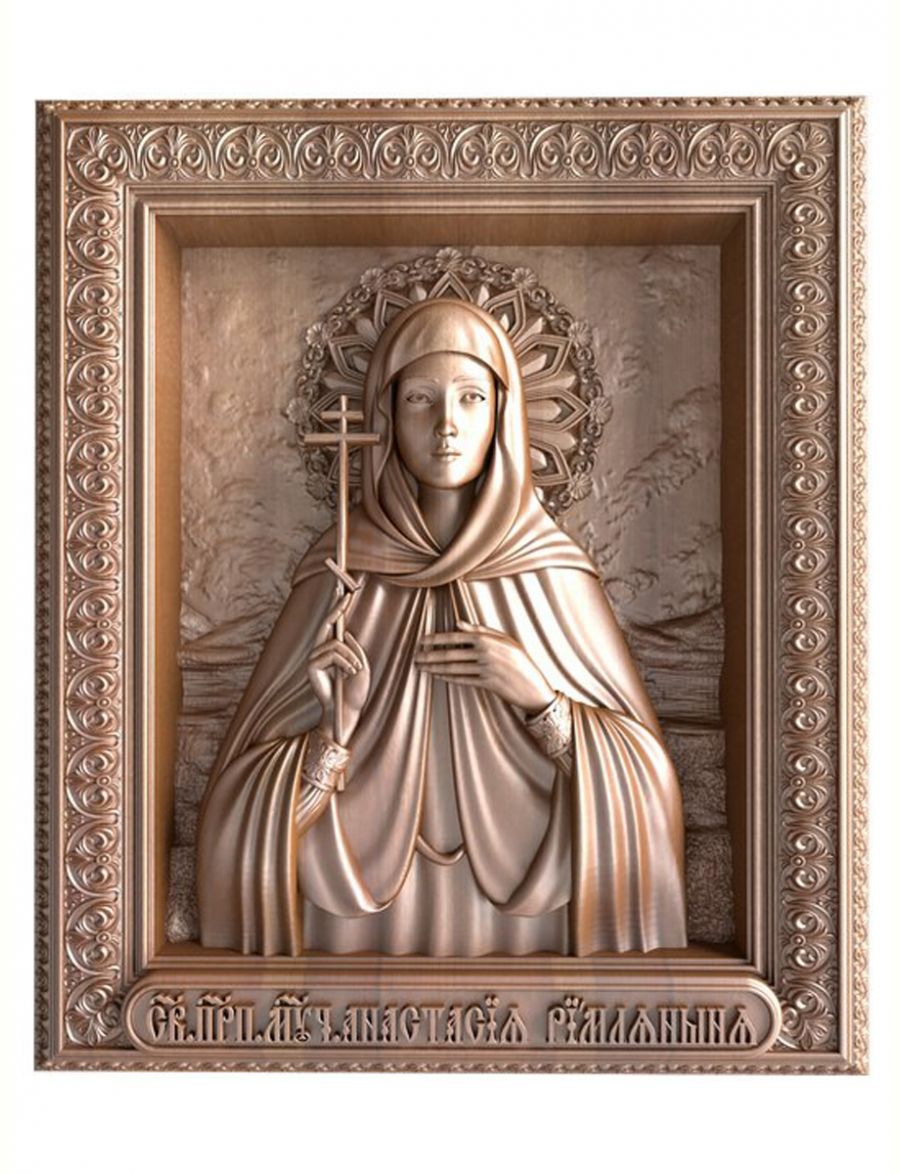 Деревянная резная икона «Святая Анастасия Римлянина» бук 12 x 9 см