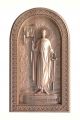 Деревянная резная икона «Святой благоверный князь Невский» бук 28 x 15 см