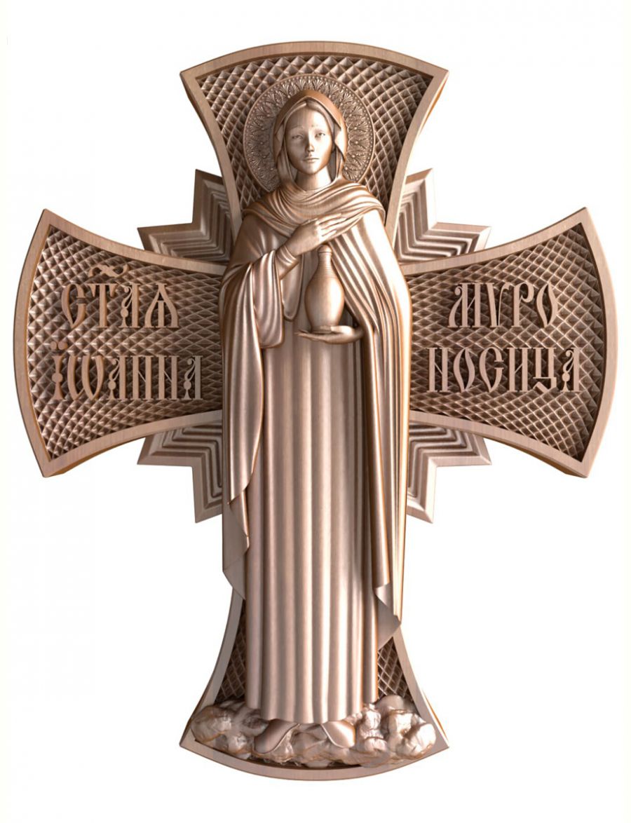Деревянная резная икона «Святая Иоанна Мироносица» бук 57 x 45 см