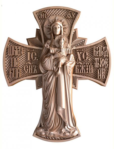 Деревянная резная икона «Богородица Благодатное небо» бук 18 x 16 см
