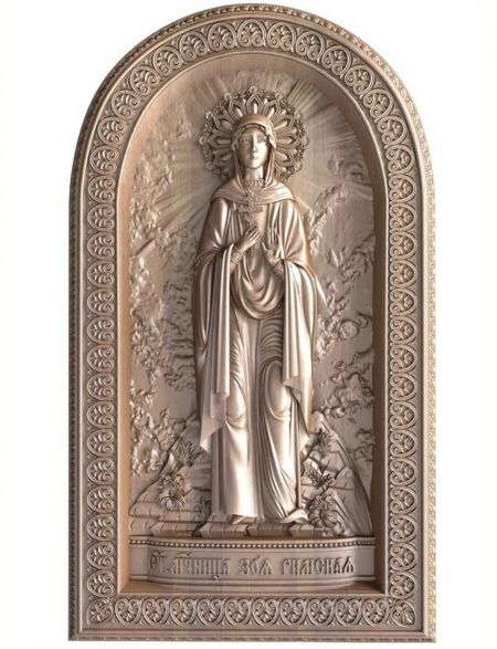 Деревянная резная икона «Святая мученица Зоя Римская» бук 18 x 15 см