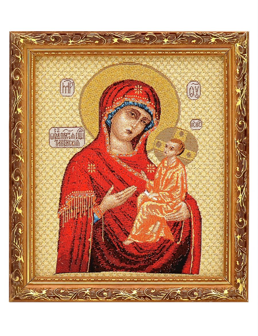 Икона гобелен «Божьей Матери. Тихвинская»