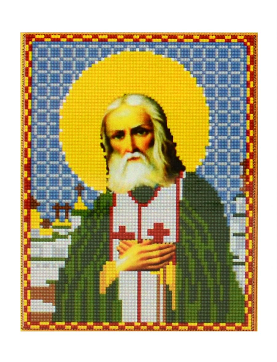 Алмазная мозаика «Святой Серафим Саровский» икона