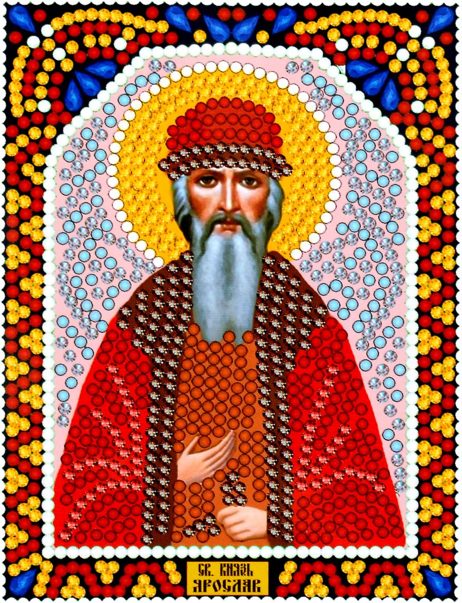 Алмазная мозаика «Святой Ярослав» икона